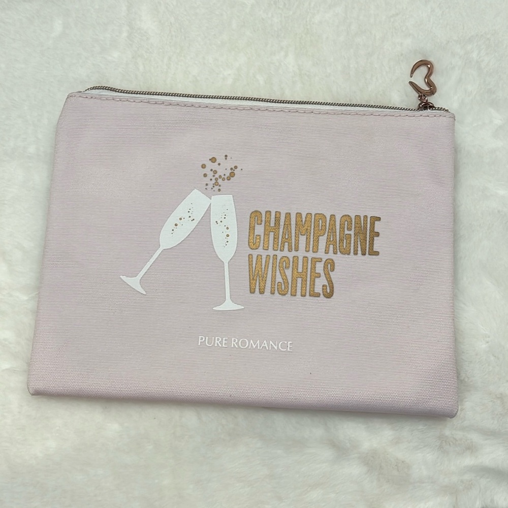 3/$9 Bundle Discount - Pure Romance Champagne Wishes Cosmetic Bag/Zippered Pouch
